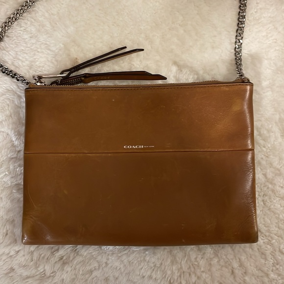 Coach Chestnut Leather Crossbody Bag with Chain - Picture 2 of 12
